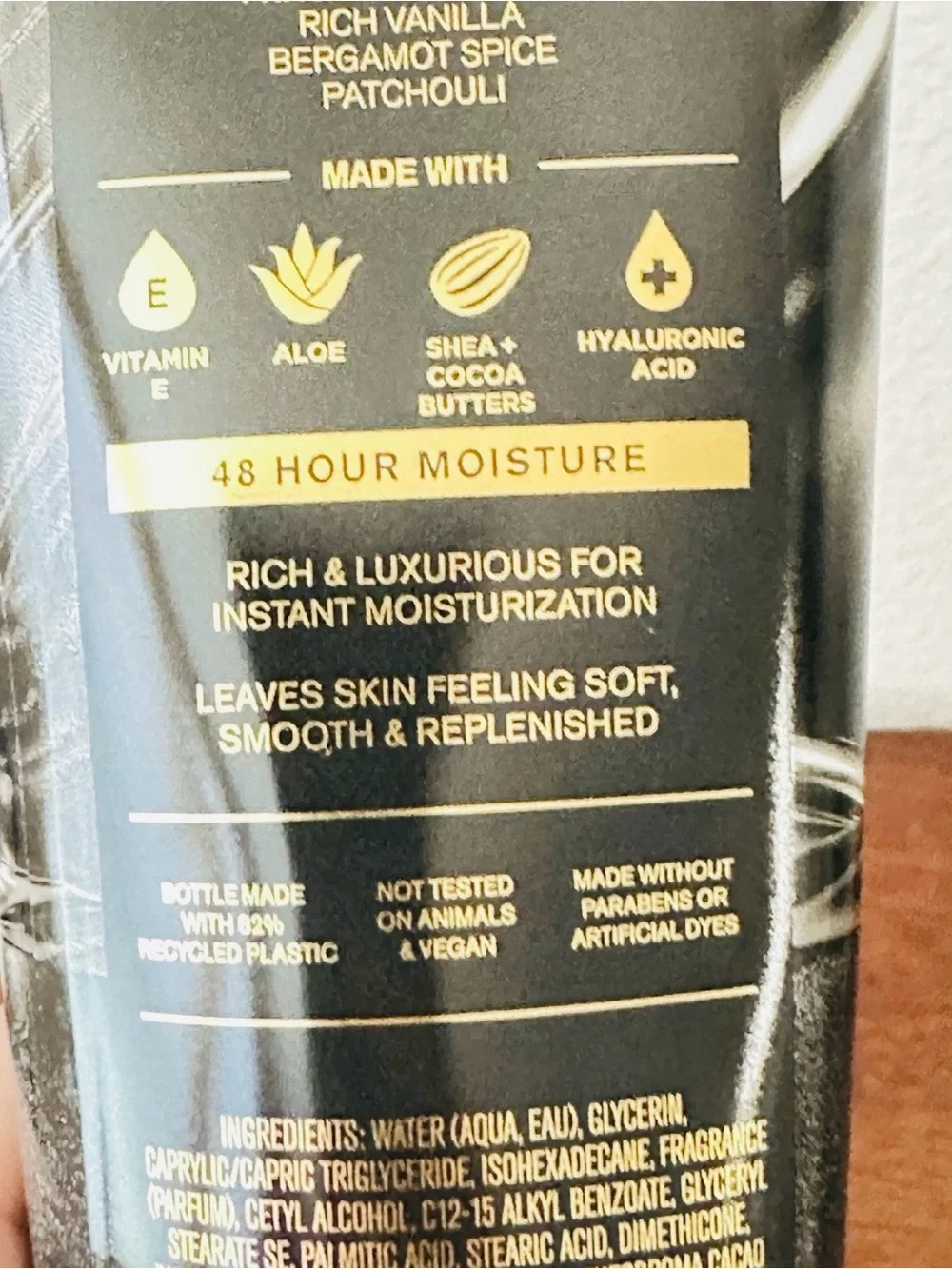 Bath & Body Works Men’s Vanilla Noir Body Cream - Black